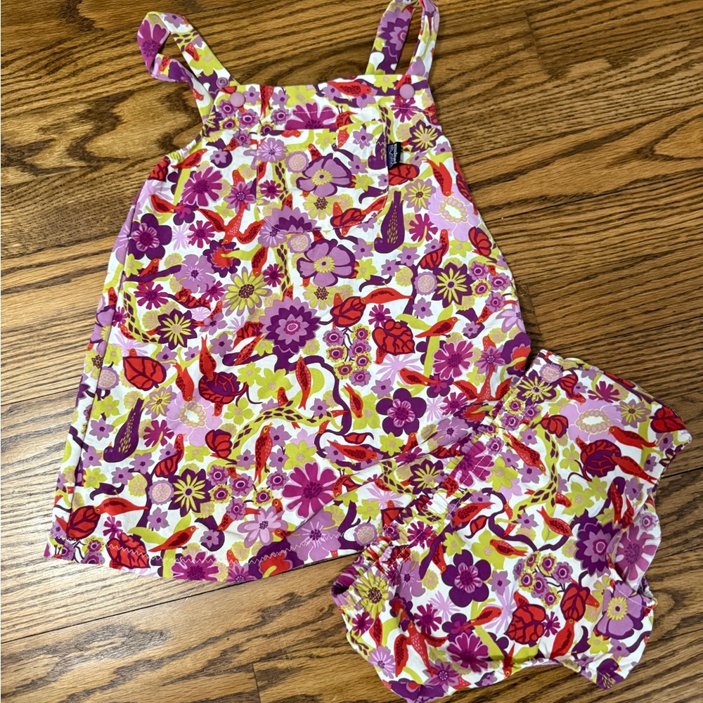 Patagonia Kids Floral Matching Set - Purple, Red, Green
